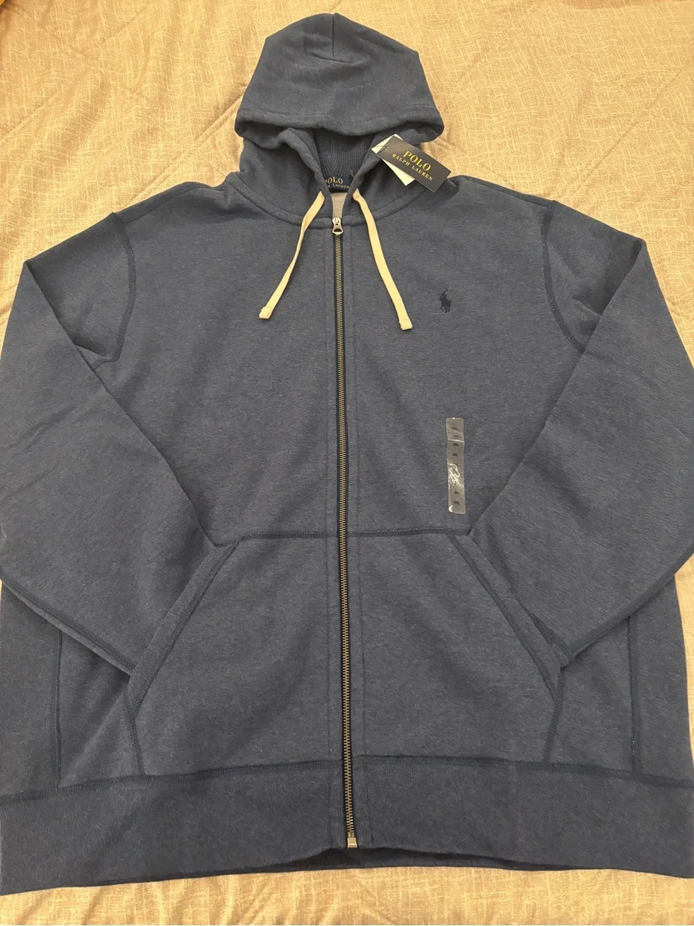 Polo Ralph Lauren: Blue Full-Zip Drawstring Hoodie - Size XXL - NWT, Unused